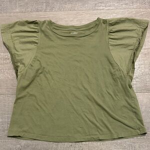 Old Navy Olive Flutter Sleeve Tee